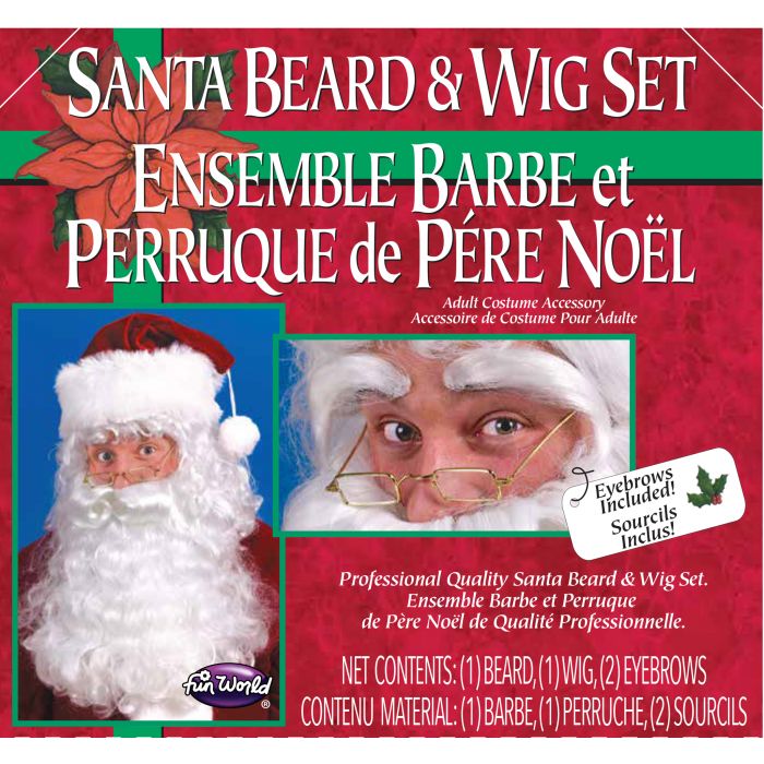 Perruque et barbe de père Noël professionnel - Catalogue Noël