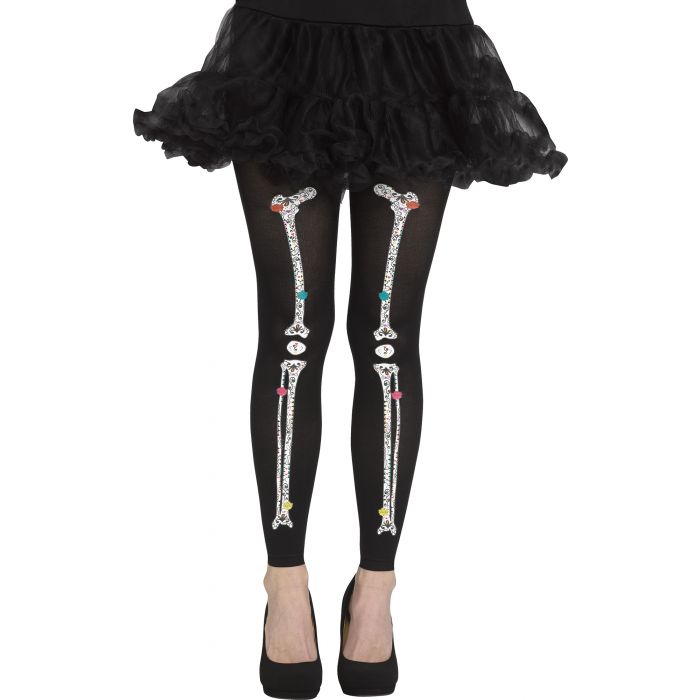 Fun World Day of The Dead Footless Leggings