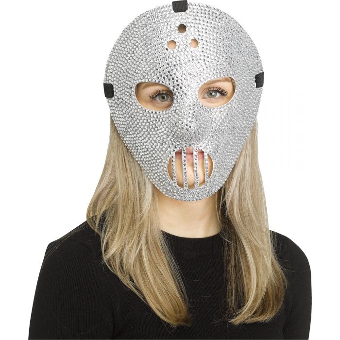 rhinestone covered hockey mask