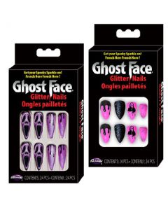 Ghost Face Glitter Press-On Nails Assortment