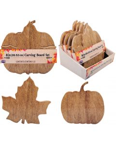 8" Wood Block Cutting Board 2 Pc Set