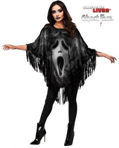 Ghost Face® Fringe Poncho - Adult