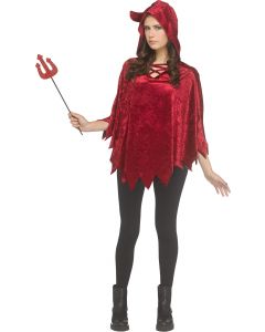 Velour Devil Poncho - Adult