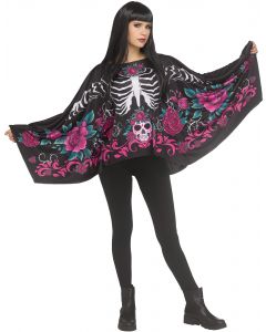 Sugar Skull Poncho - Adult