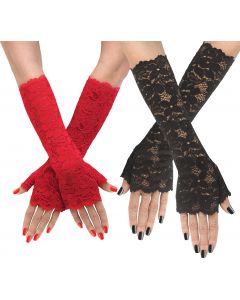 Stretch Lace Long Mitts Assortment - Adult