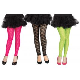 80's Footless Tights (Neon Pink)