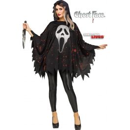 Glittering Ghost Face® Poncho - Adult